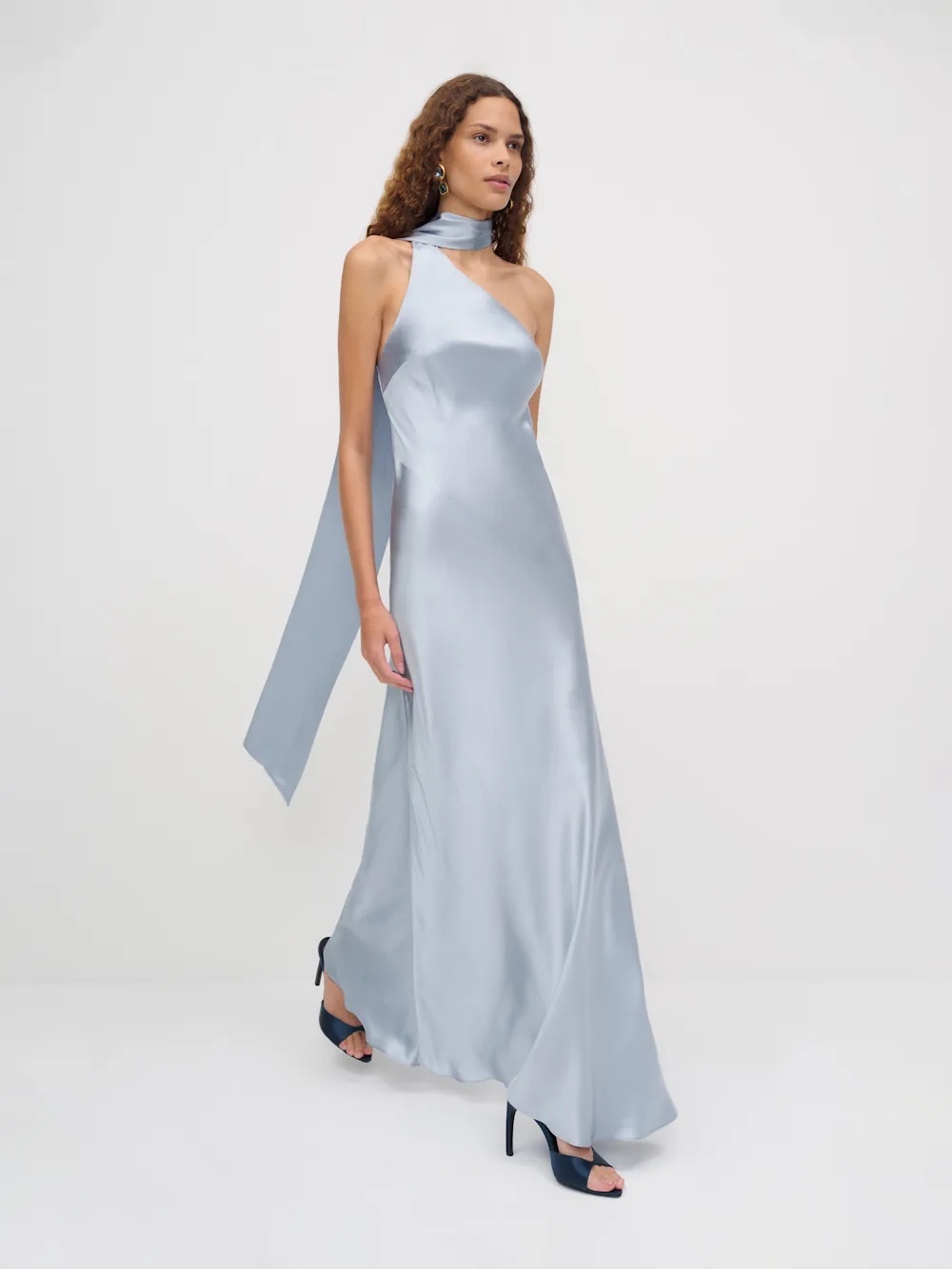 Reformation Jazzlyn Silk Gown in Light Blue